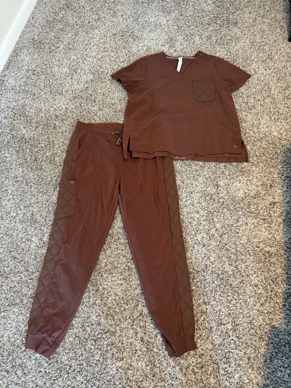 Rare Healing Hands Knit Jogger Scrub Set sz L